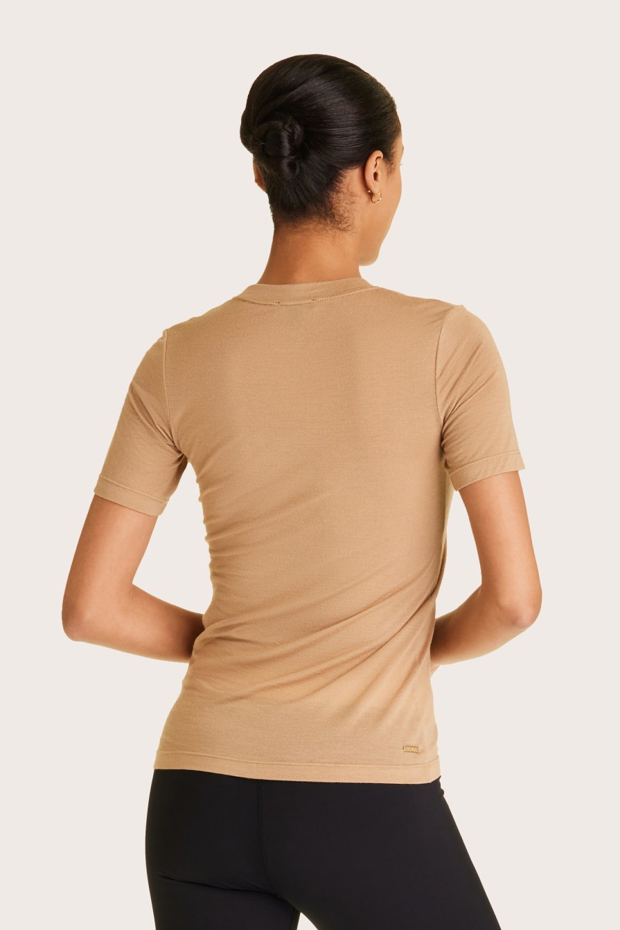 Tops ALALA | Washable Cashmere Tee - Camel Washable Cashmere Tee | Alala