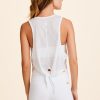 Tops ALALA | Mesh Tie-Back Tank Top | Mesh Workout Top | White Mesh - Alala