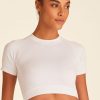 Tops ALALA | Barre Seamless Tee - White Tee | Workout Crop Tops | Alala