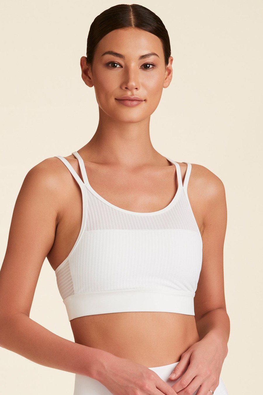 Tops ALALA | Mirage Cami Bra - White Sports Bra | Womens Sports Bra | Alala