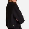 Tops ALALA | Phoebe Mock Knit - Black Mock Neck Cropped Sweatshirt | Alala