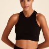 Tops ALALA | Black Washable Cashmere - Goddess Cashmere Crop Tank | Alala