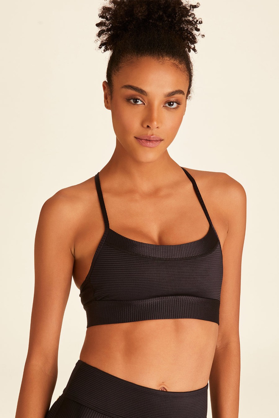 Tops ALALA | Raya Rib Bra - Black Ribbed Sports Bra | Women'S Sports Bra | Alala