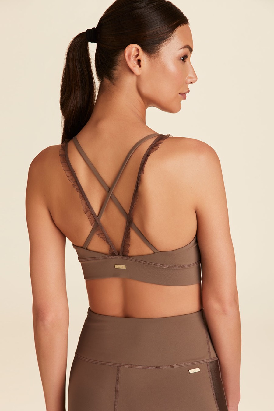 Tops ALALA | Ribbon Bra - Brown Racerback Sports Bra | Alala