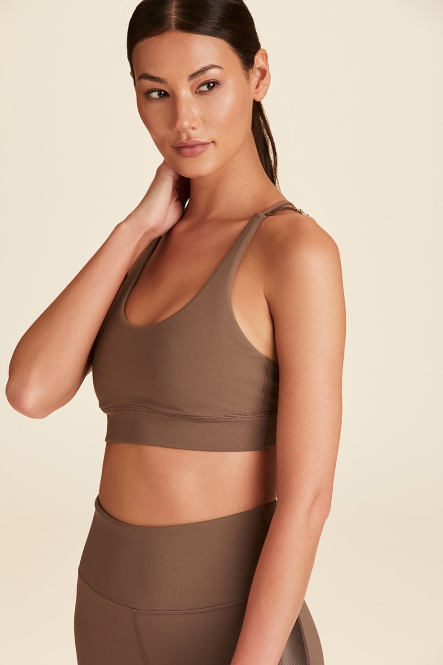 Tops ALALA | Ribbon Bra - Brown Racerback Sports Bra | Alala